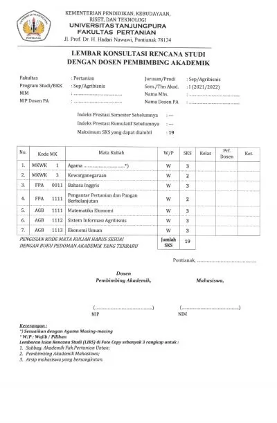 Panduan Mahasiswa Baru Fakultas Pertanian Untan Tahun 2021 Page 0009
