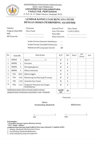 Panduan Mahasiswa Baru Fakultas Pertanian Untan Tahun 2021 Page 0011
